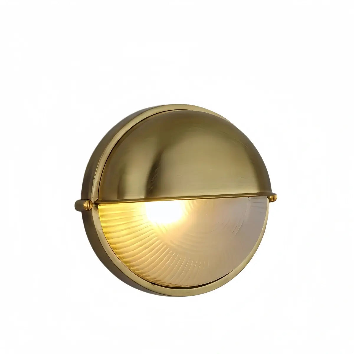 Lámpara de pared exterior redonda moderna - Metal impermeable plateado/dorado para patio - Flindria