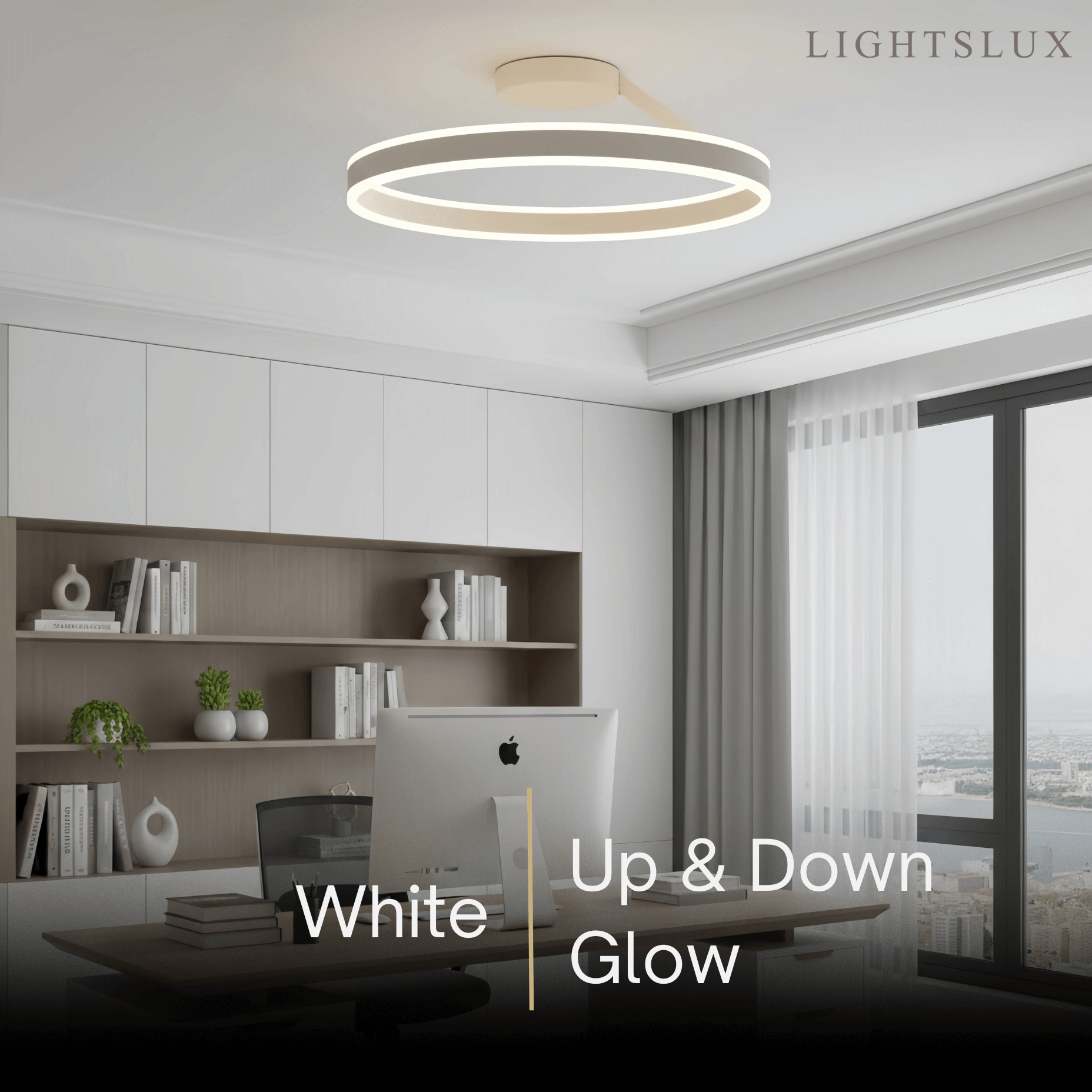 Modern Circular Flush Mount Ceiling Light – Black/White for Bedroom - Flindria