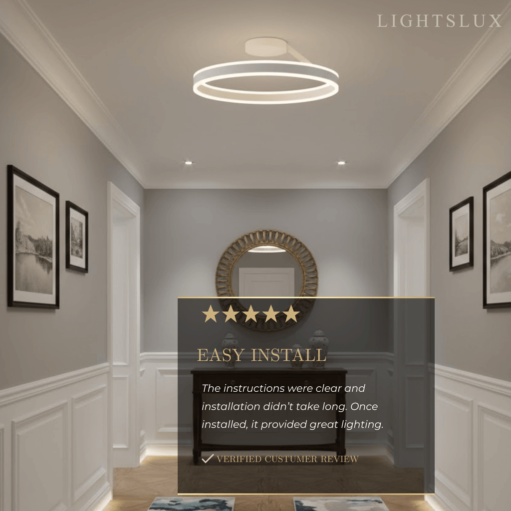 Modern Circular Flush Mount Ceiling Light – Black/White for Bedroom - Flindria