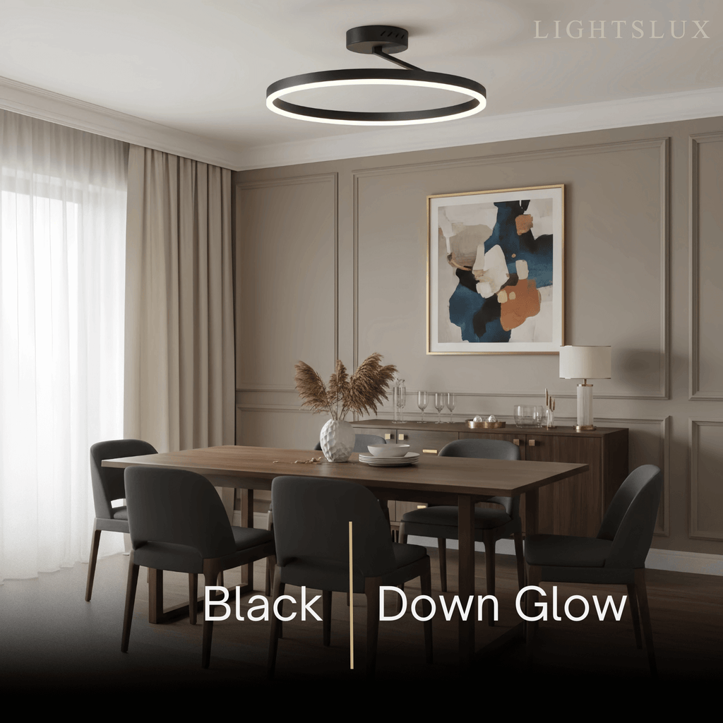 Modern Circular Flush Mount Ceiling Light – Black/White for Bedroom - Flindria
