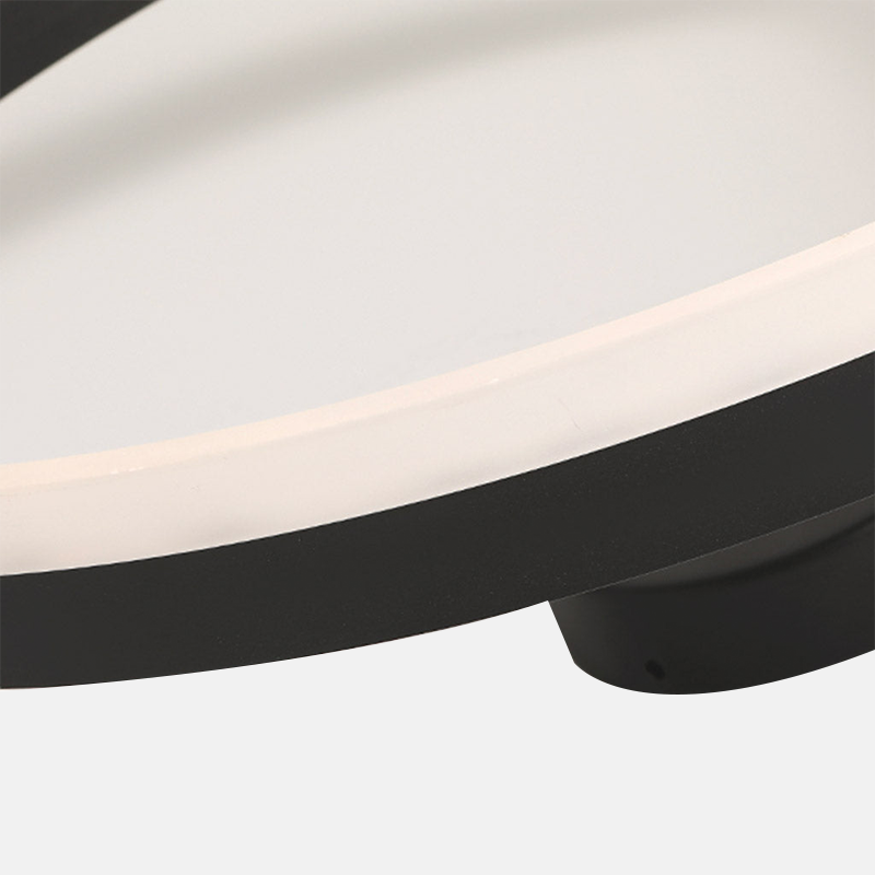 Modern Circular Flush Mount Ceiling Light – Black/White for Bedroom - Flindria