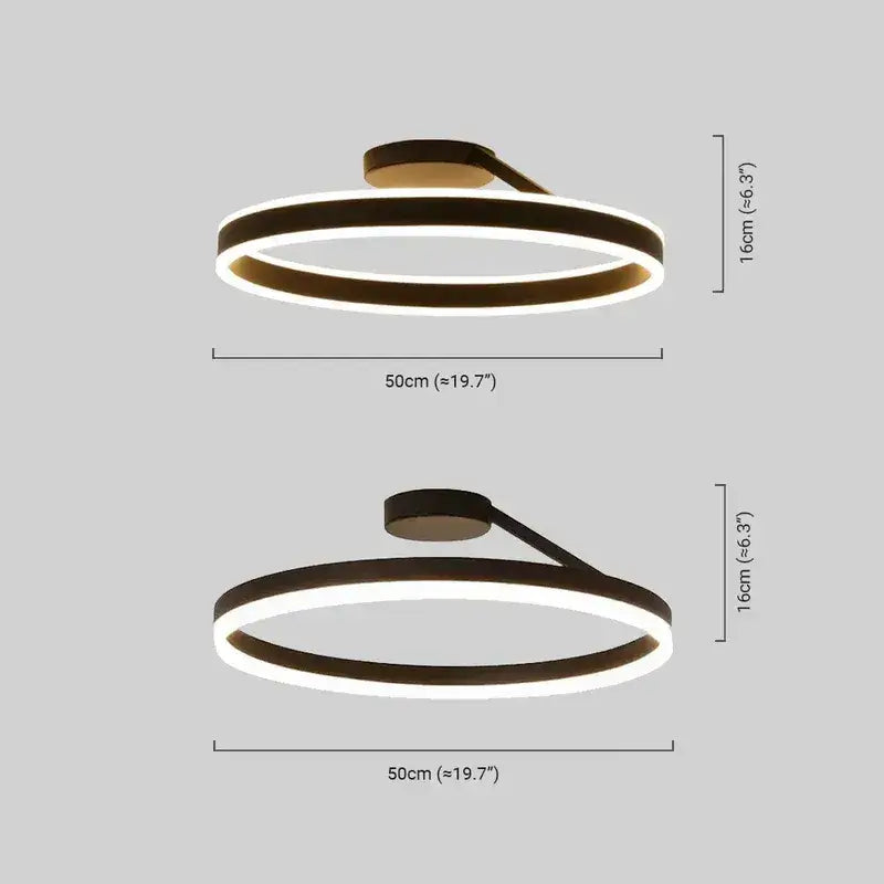 Modern Circular Flush Mount Ceiling Light – Black/White for Bedroom - Flindria