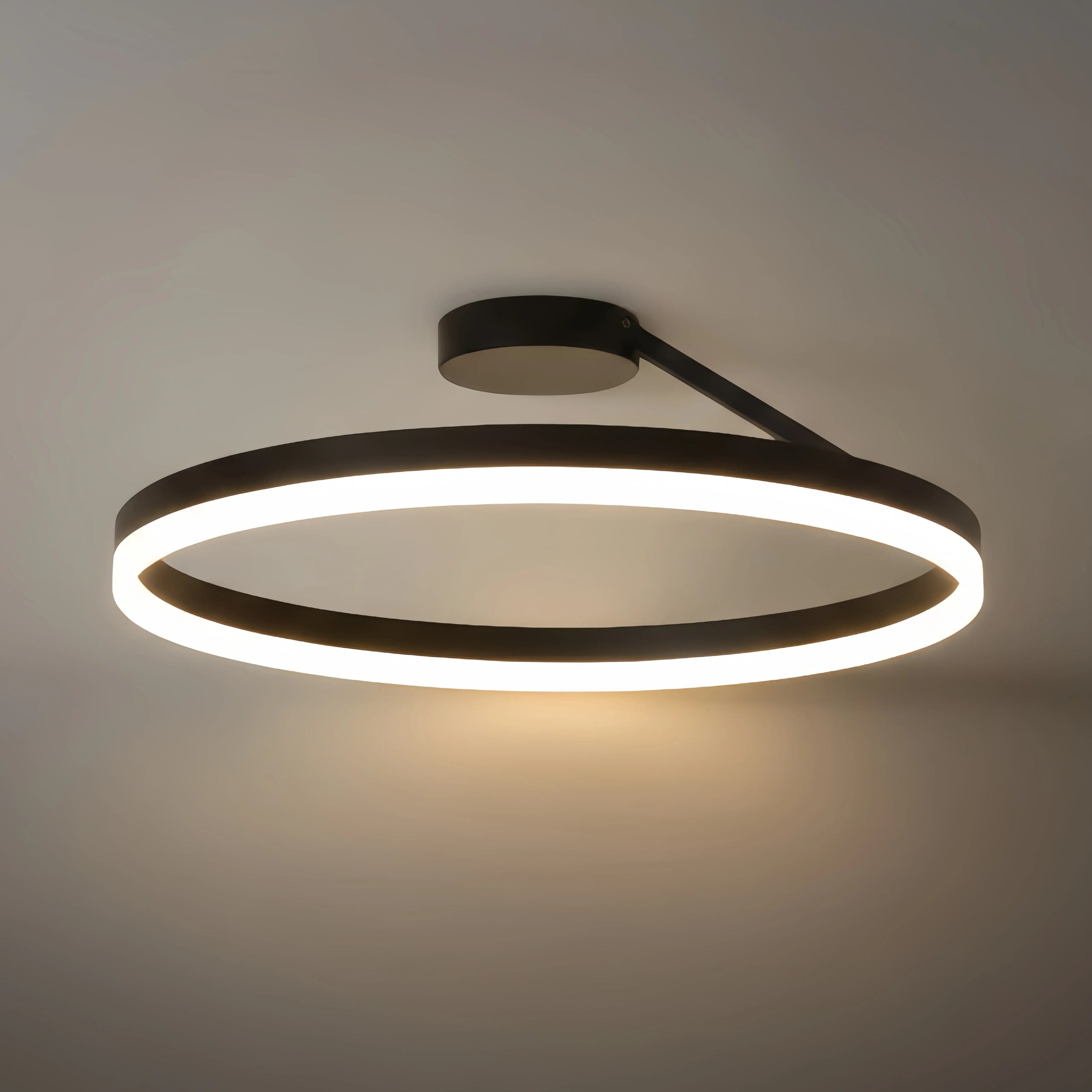 Modern Circular Flush Mount Ceiling Light – Black/White for Bedroom - Flindria