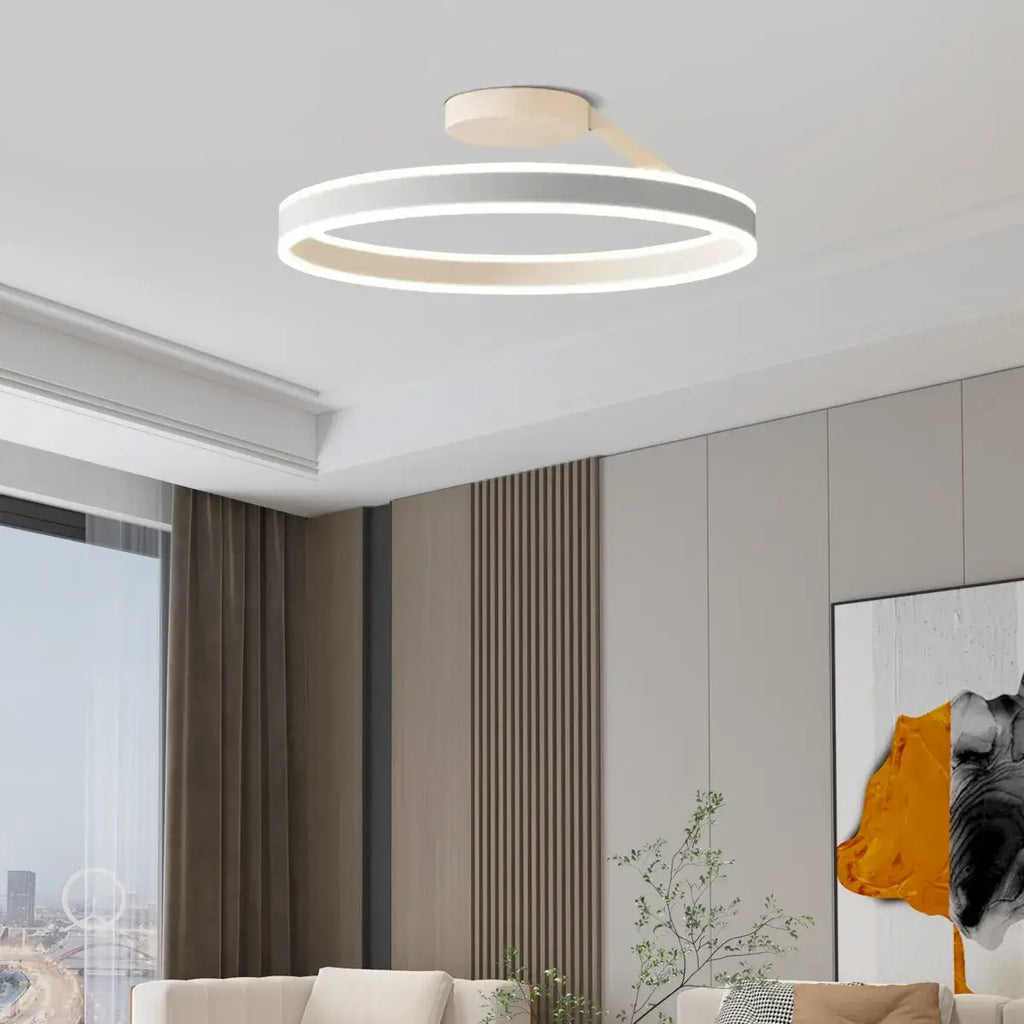 Modern Circular Flush Mount Ceiling Light – Black/White for Bedroom - Flindria
