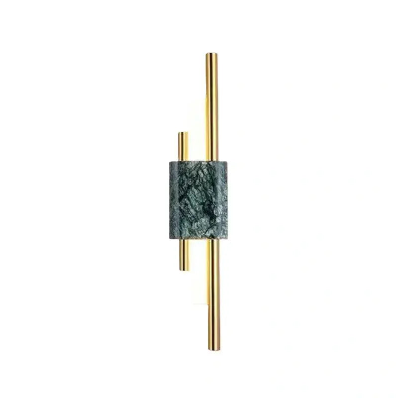 Lámpara de pared cilíndrica moderna – Luz de dormitorio de metal en dorado/verde/blanco - Flindria