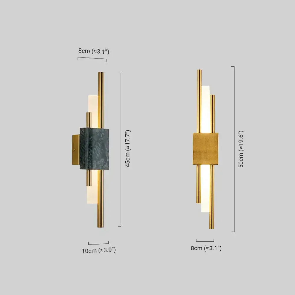 Lámpara de pared cilíndrica moderna – Luz de dormitorio de metal en dorado/verde/blanco - Flindria