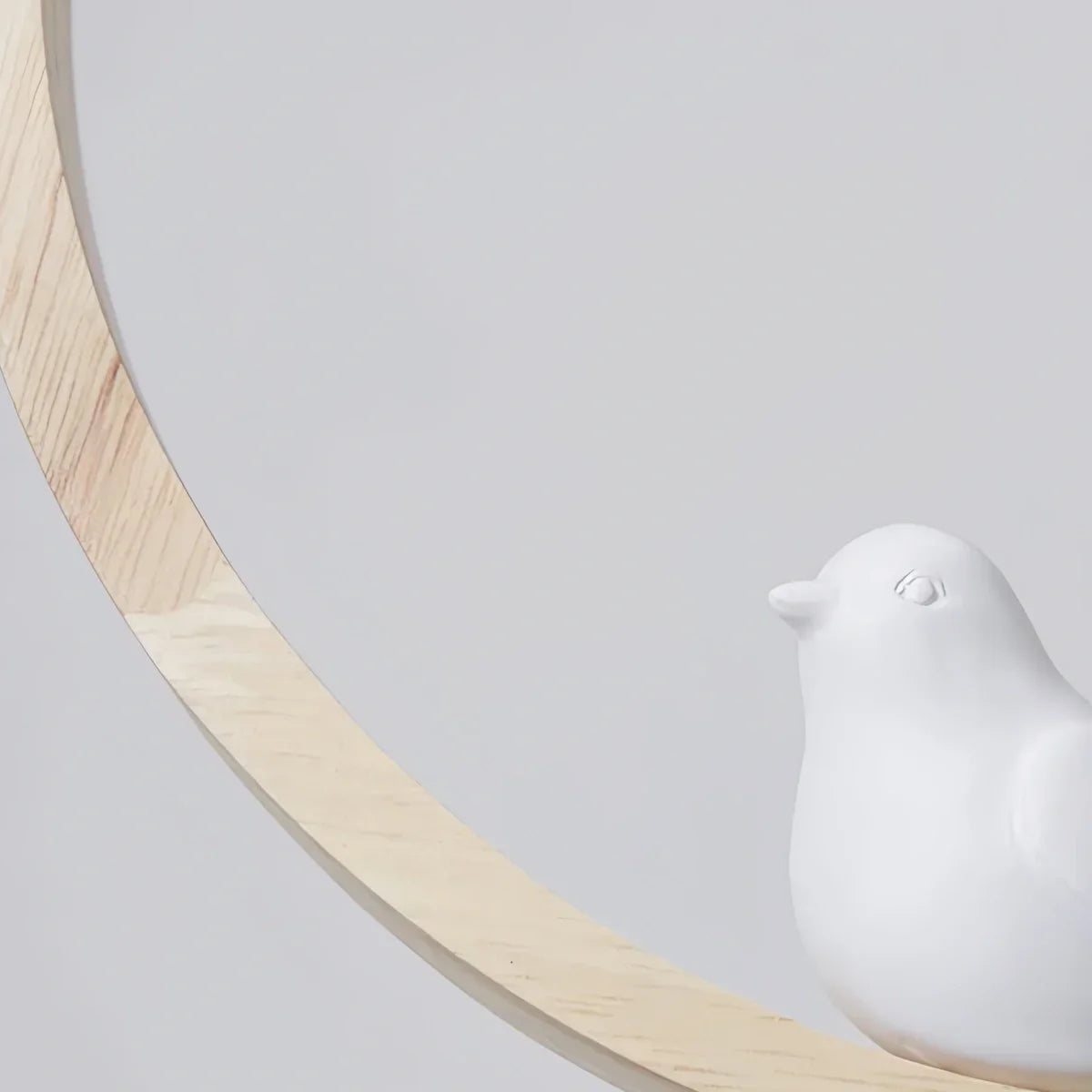 Modern Wood Pendant Light – Ring With Bird for Living/Dining Room - Flindria