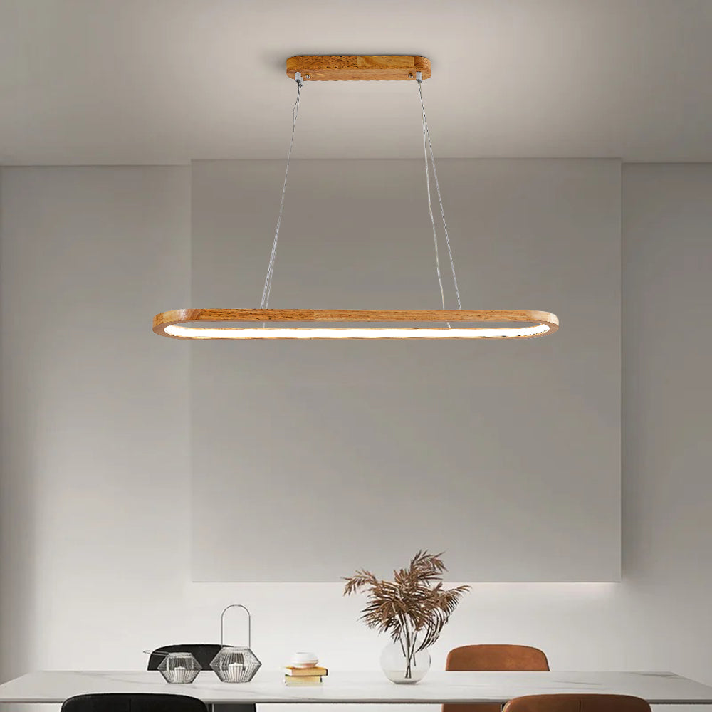 LumaWood Wooden Finish LED Pendant Light — Subtle Metal Accents