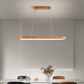 LumaWood Wooden Finish LED Pendant Light — Subtle Metal Accents