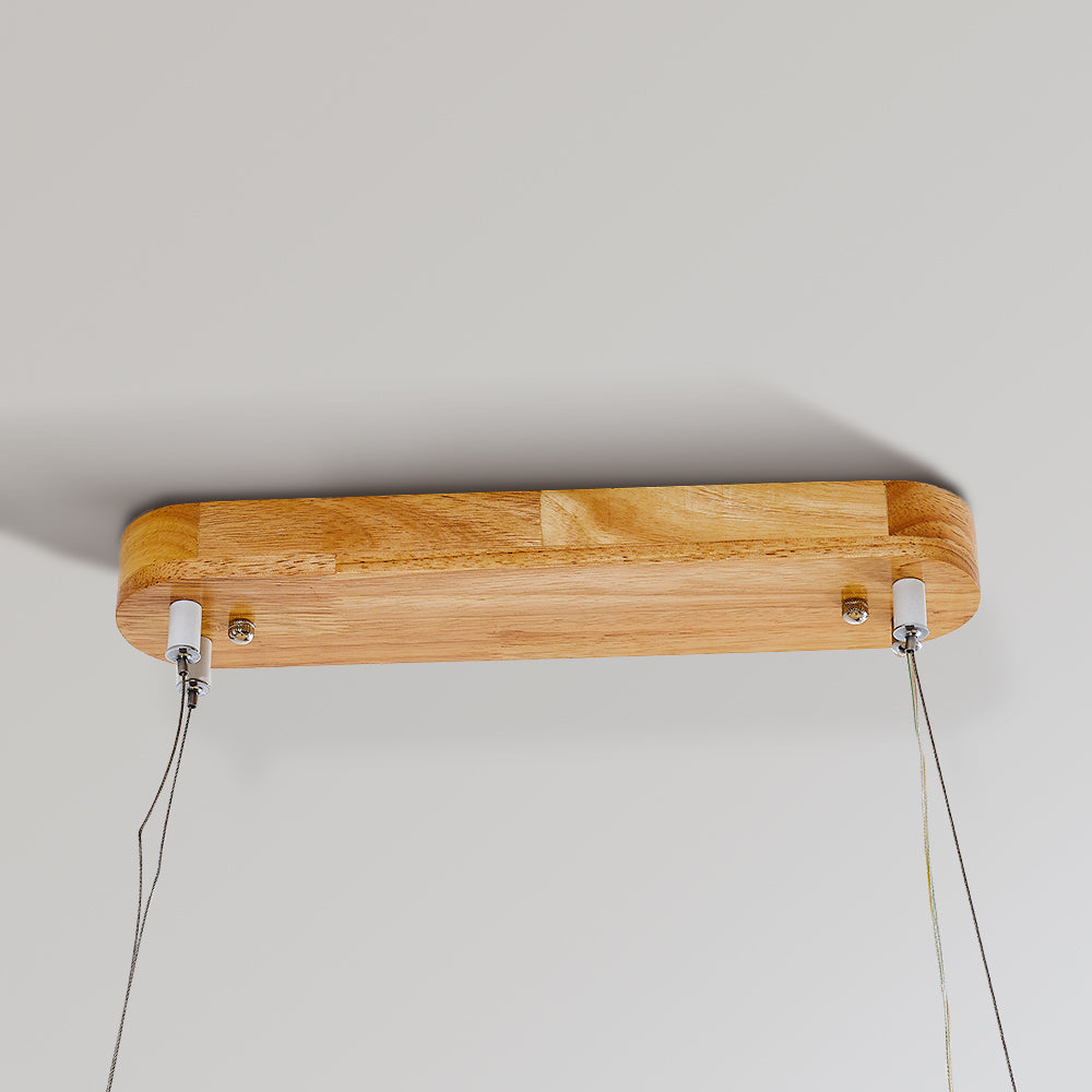 LumaWood Wooden Finish LED Pendant Light — Subtle Metal Accents