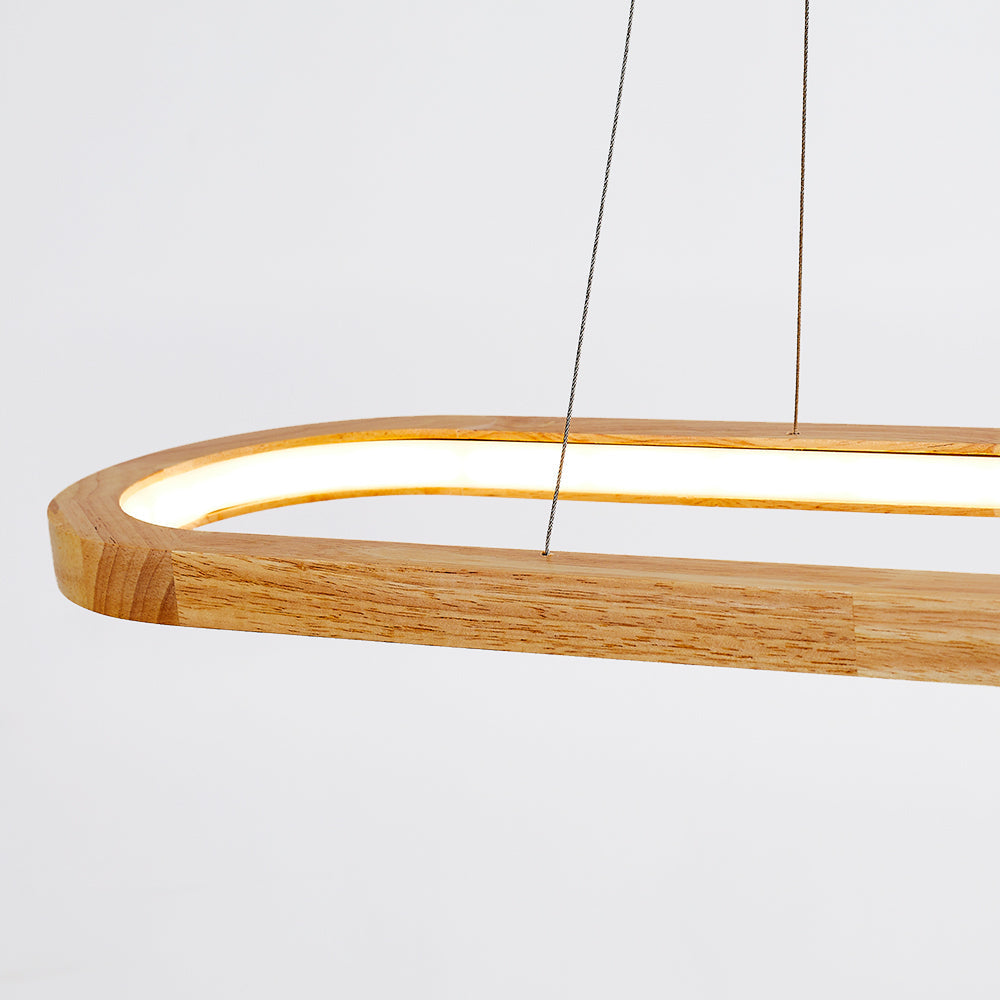 LumaWood Wooden Finish LED Pendant Light — Subtle Metal Accents
