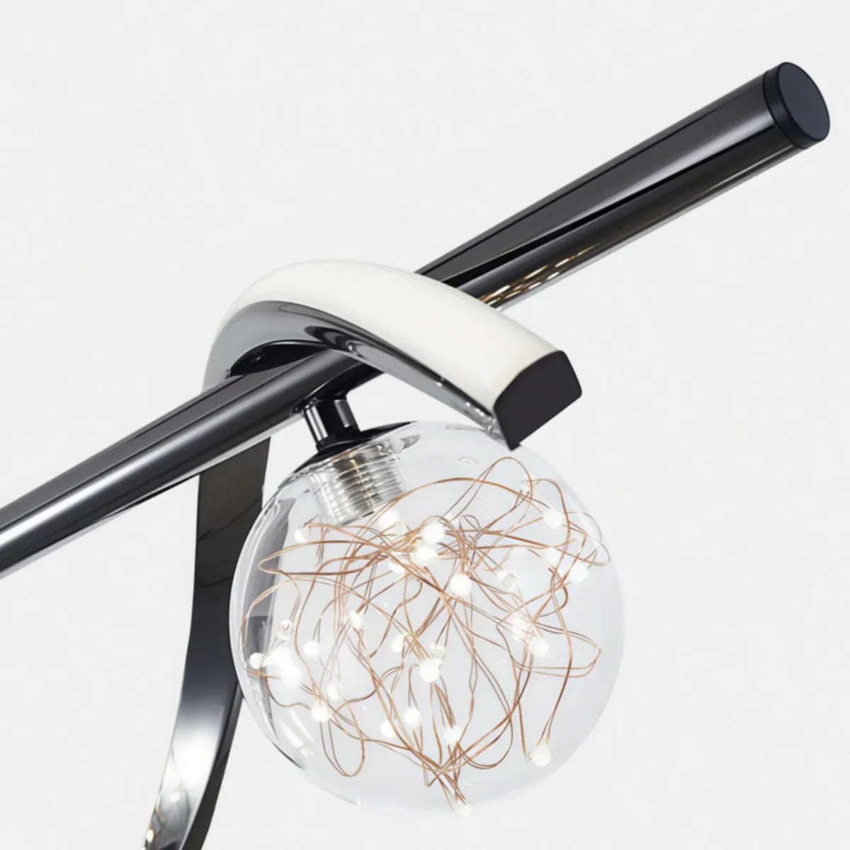 Modern Pendant Light - Black/Gold Metal/Glass for Dining Room - Flindria