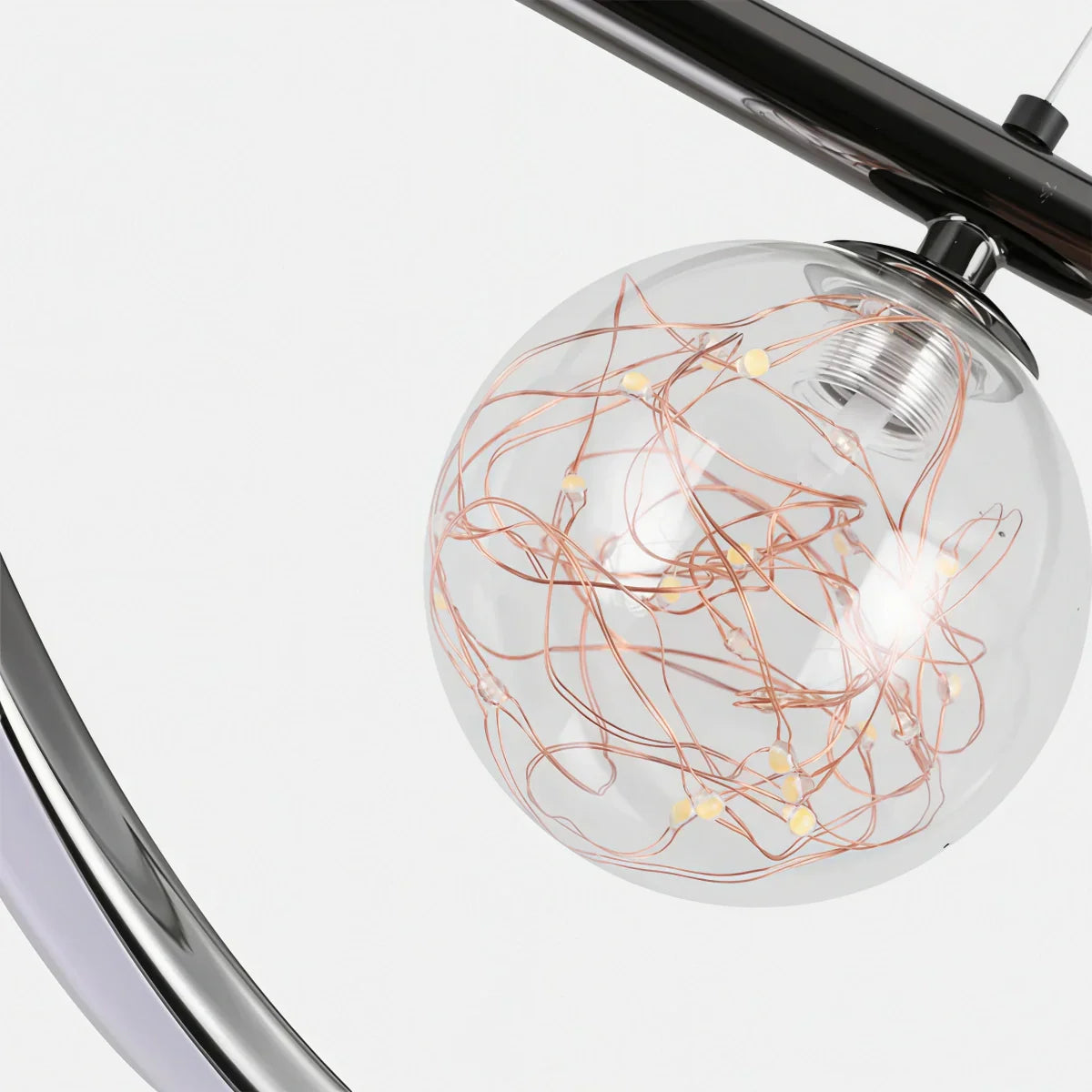 Modern Pendant Light - Black/Gold Metal/Glass for Dining Room - Flindria