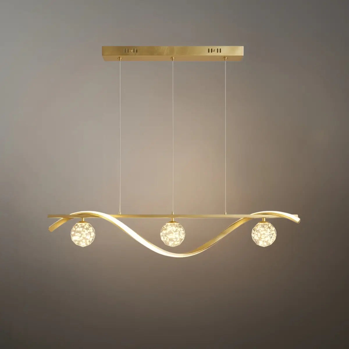 Modern Pendant Light - Black/Gold Metal/Glass for Dining Room - Flindria