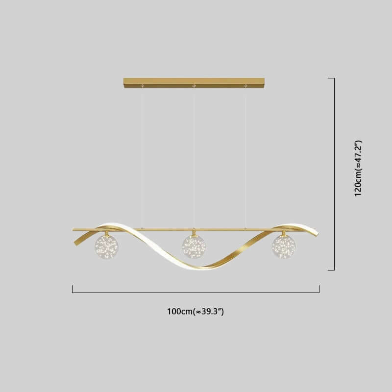 Modern Pendant Light - Black/Gold Metal/Glass for Dining Room - Flindria