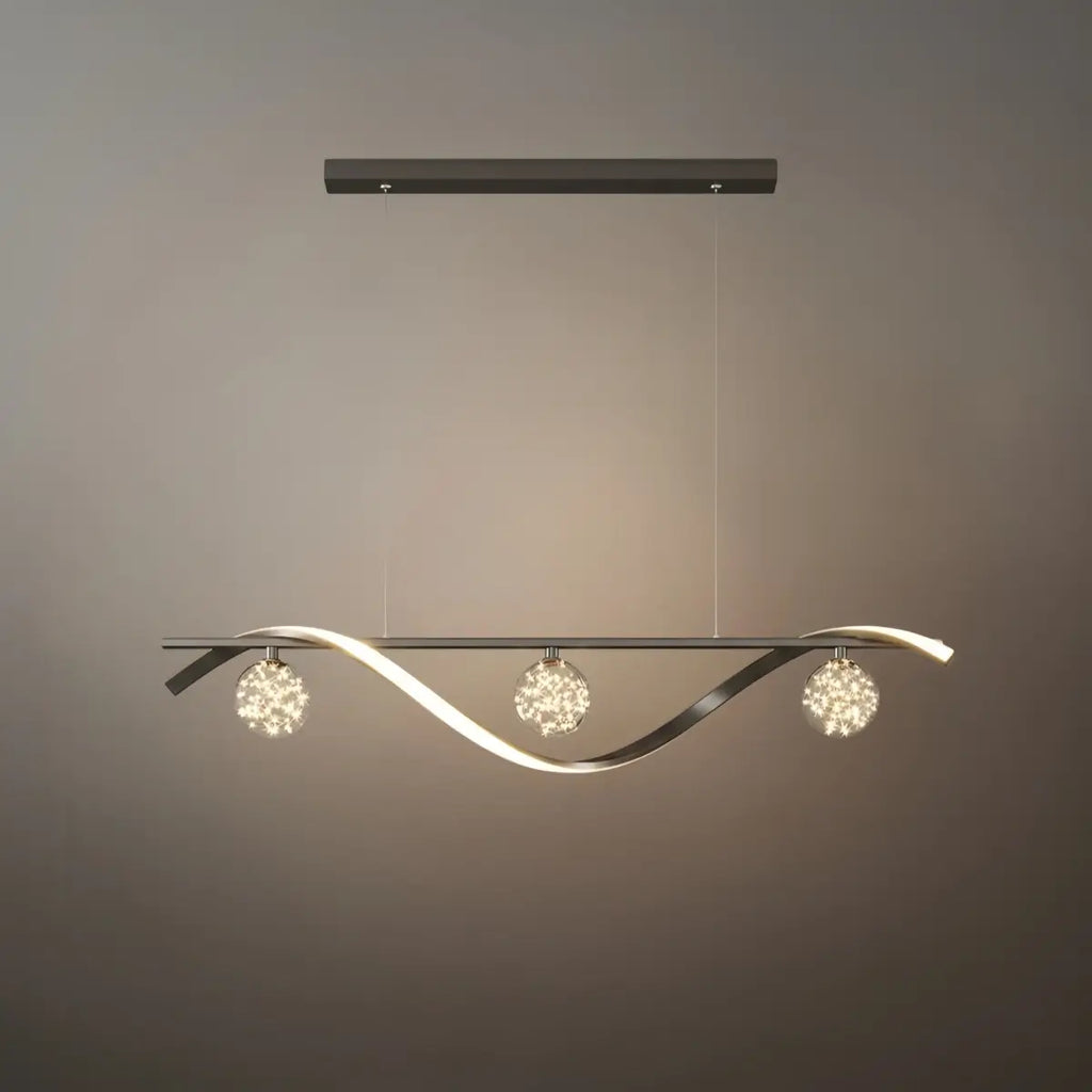 Modern Pendant Light - Black/Gold Metal/Glass for Dining Room - Flindria