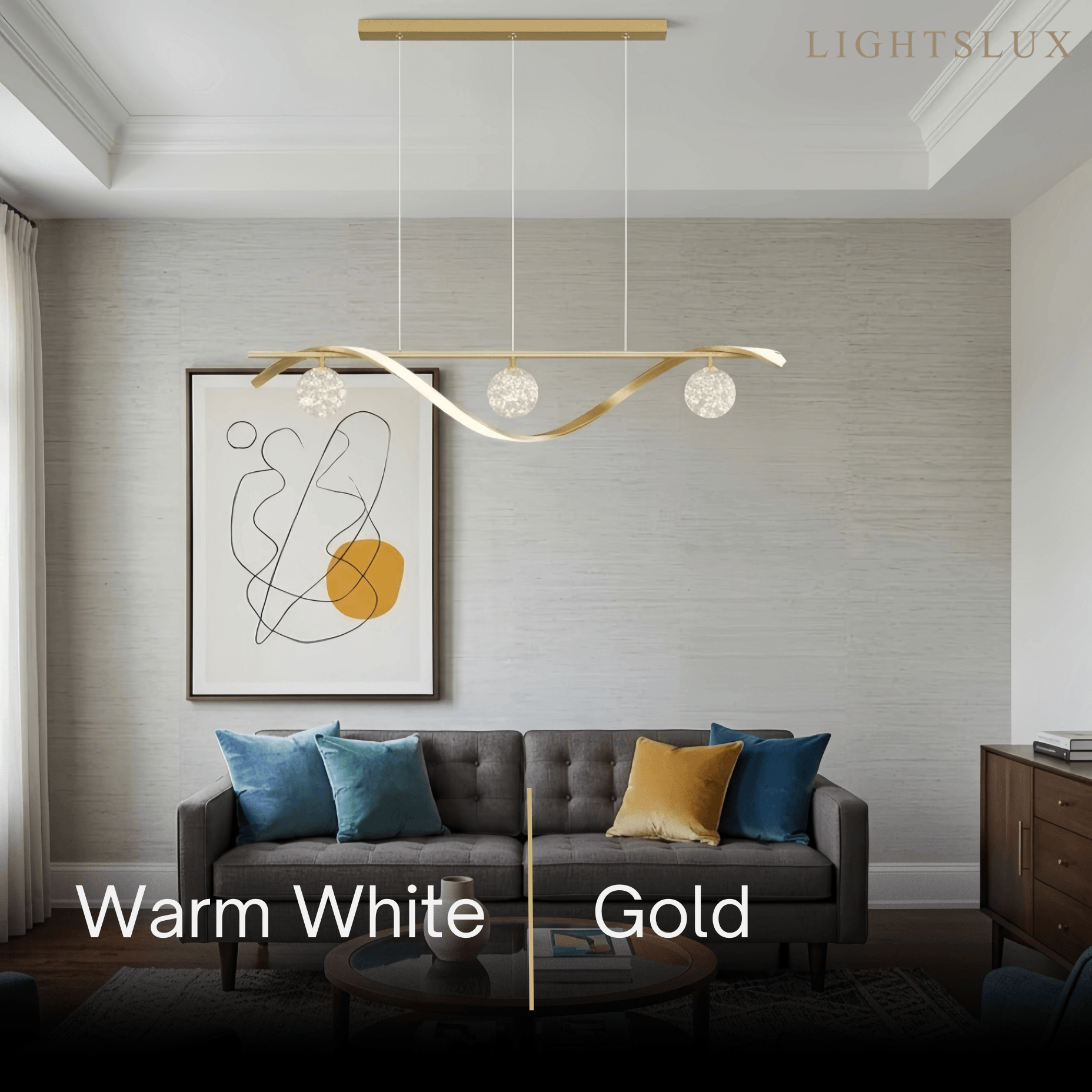 Modern Pendant Light - Black/Gold Metal/Glass for Dining Room - Flindria