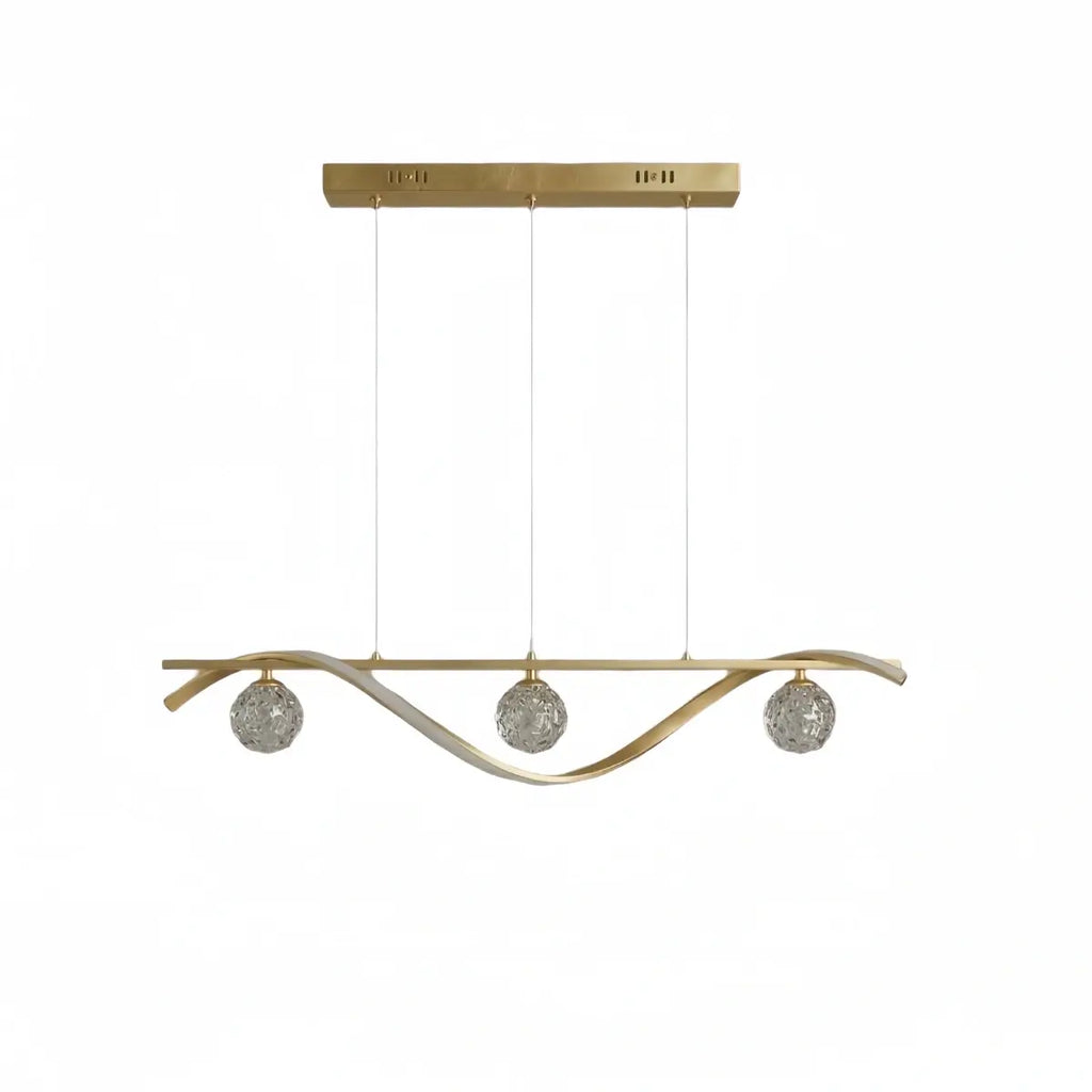 Modern Pendant Light - Black/Gold Metal/Glass for Dining Room - Flindria