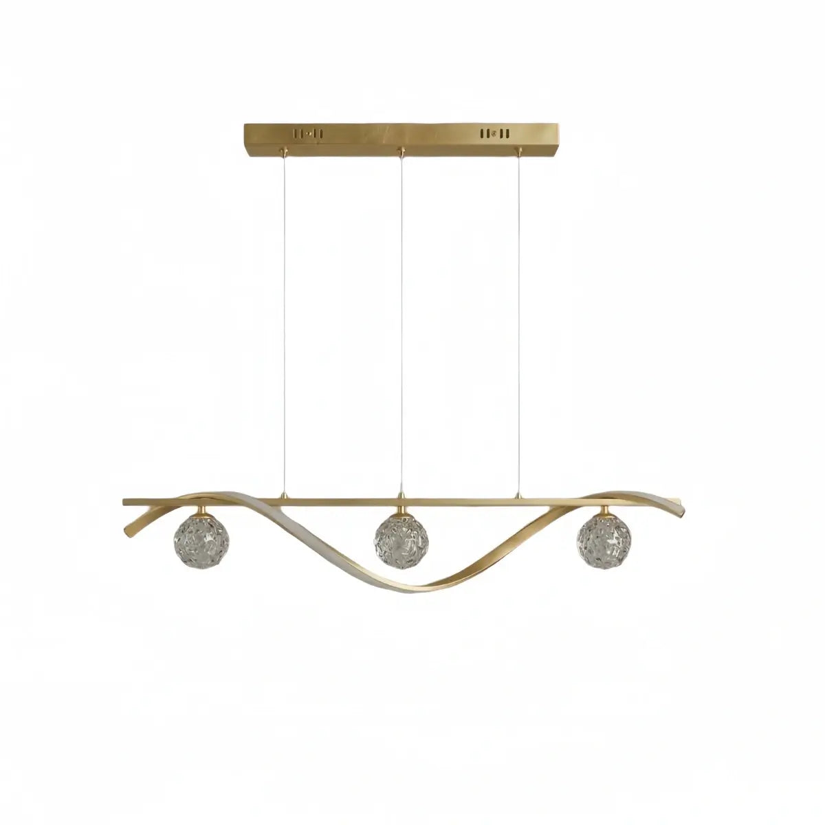 Modern Pendant Light - Black/Gold Metal/Glass for Dining Room - Flindria