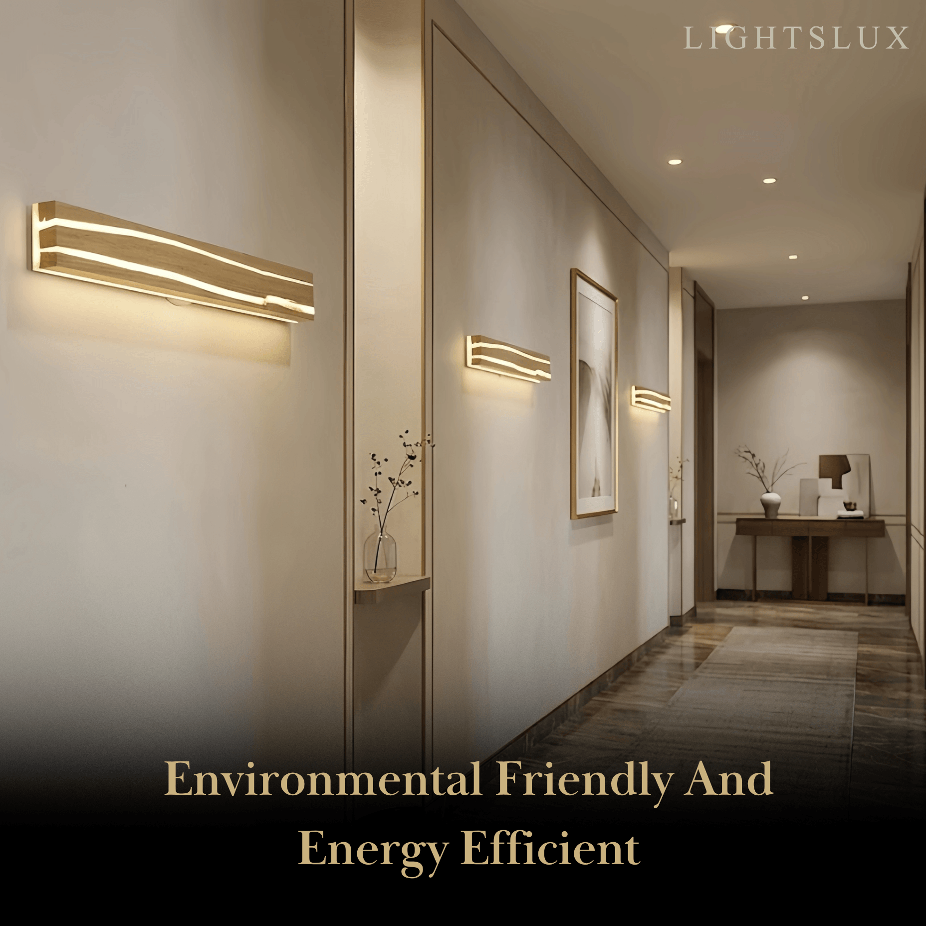 Modern LED Wall Lamp - Wood & Metal Linear Rectangle for Bedroom - Flindria