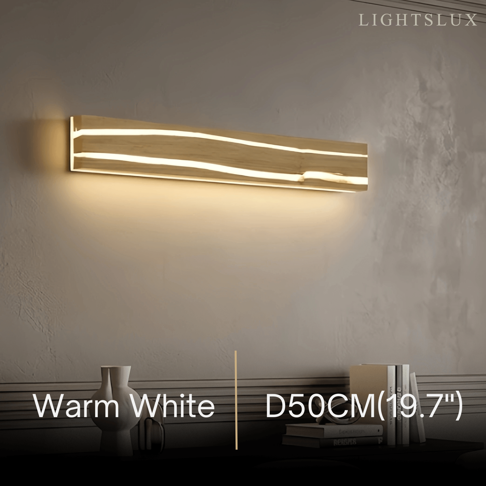 Modern LED Wall Lamp - Wood & Metal Linear Rectangle for Bedroom - Flindria