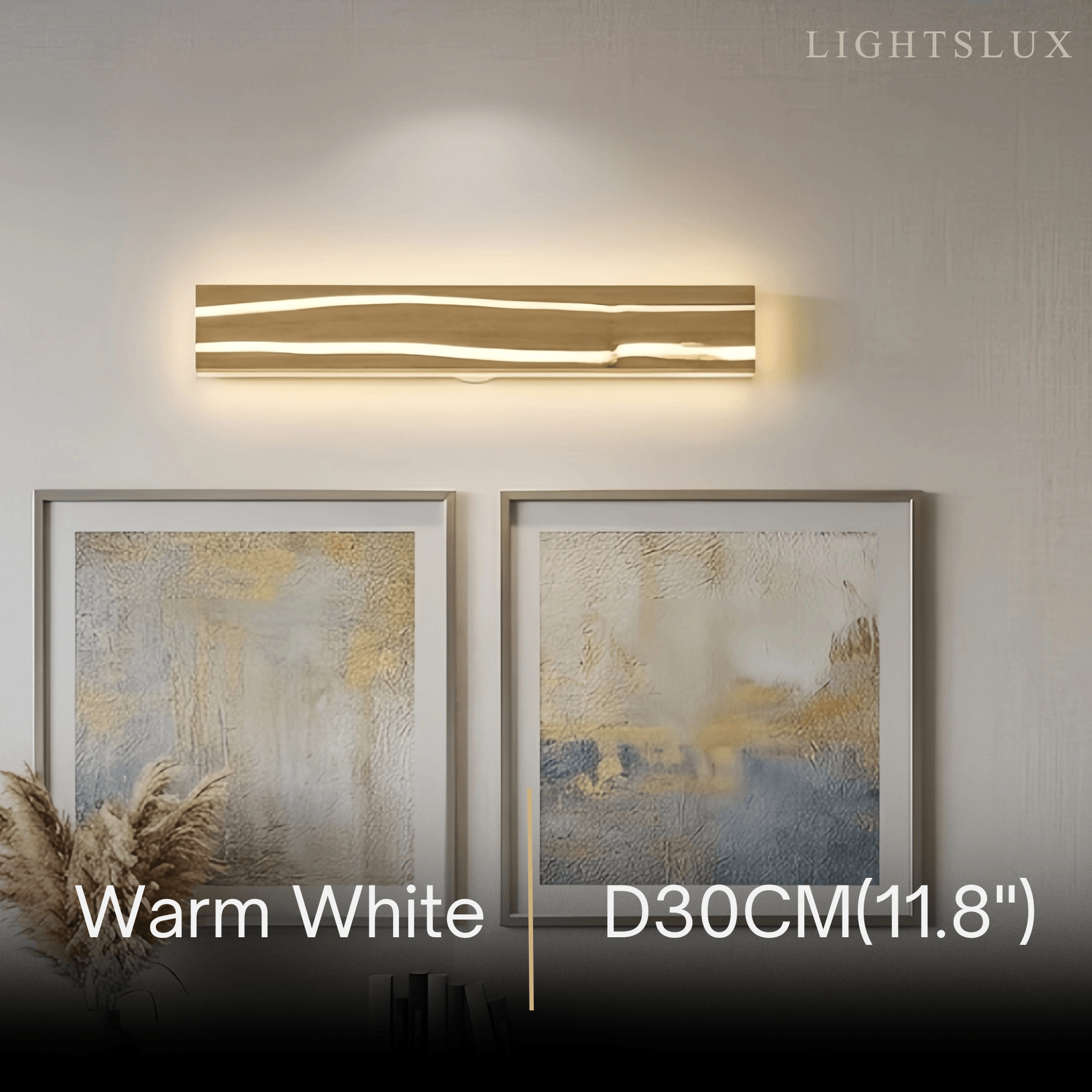 Modern LED Wall Lamp - Wood & Metal Linear Rectangle for Bedroom - Flindria