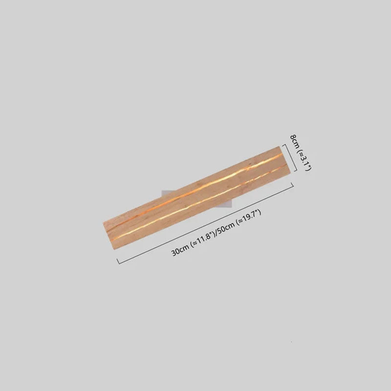 Modern LED Wall Lamp - Wood & Metal Linear Rectangle for Bedroom - Flindria