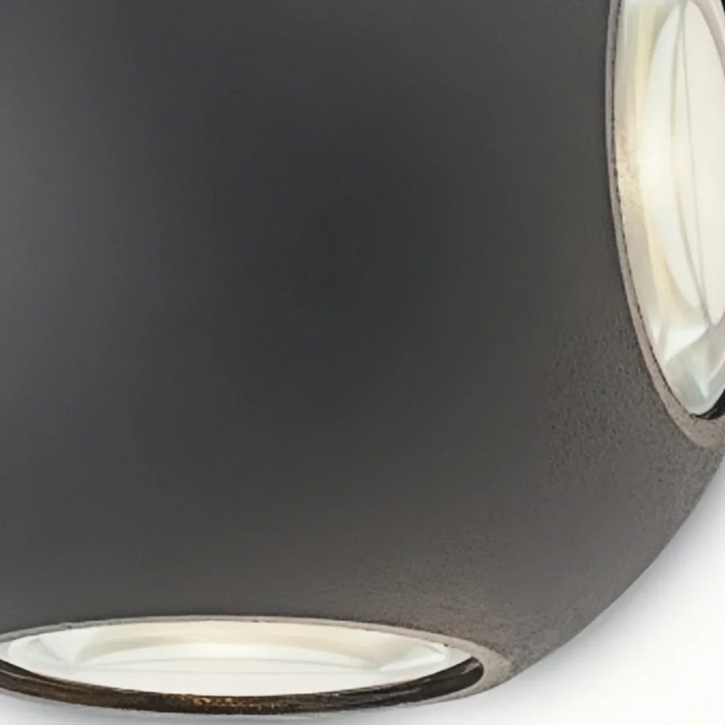 Moderne bolvormige buitenwandlamp - Zwart metaal voor tuin - Flindria