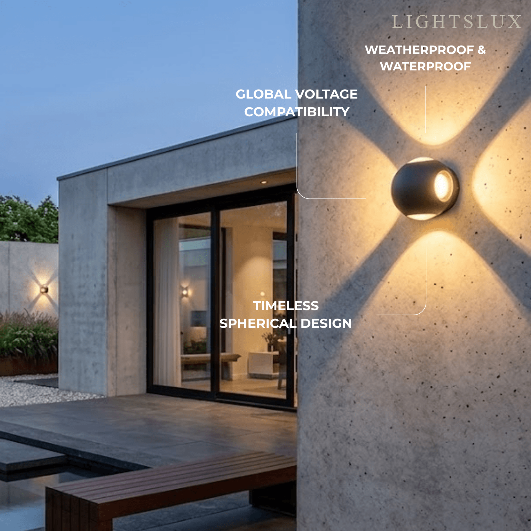 Moderne bolvormige buitenwandlamp - Zwart metaal voor tuin - Flindria