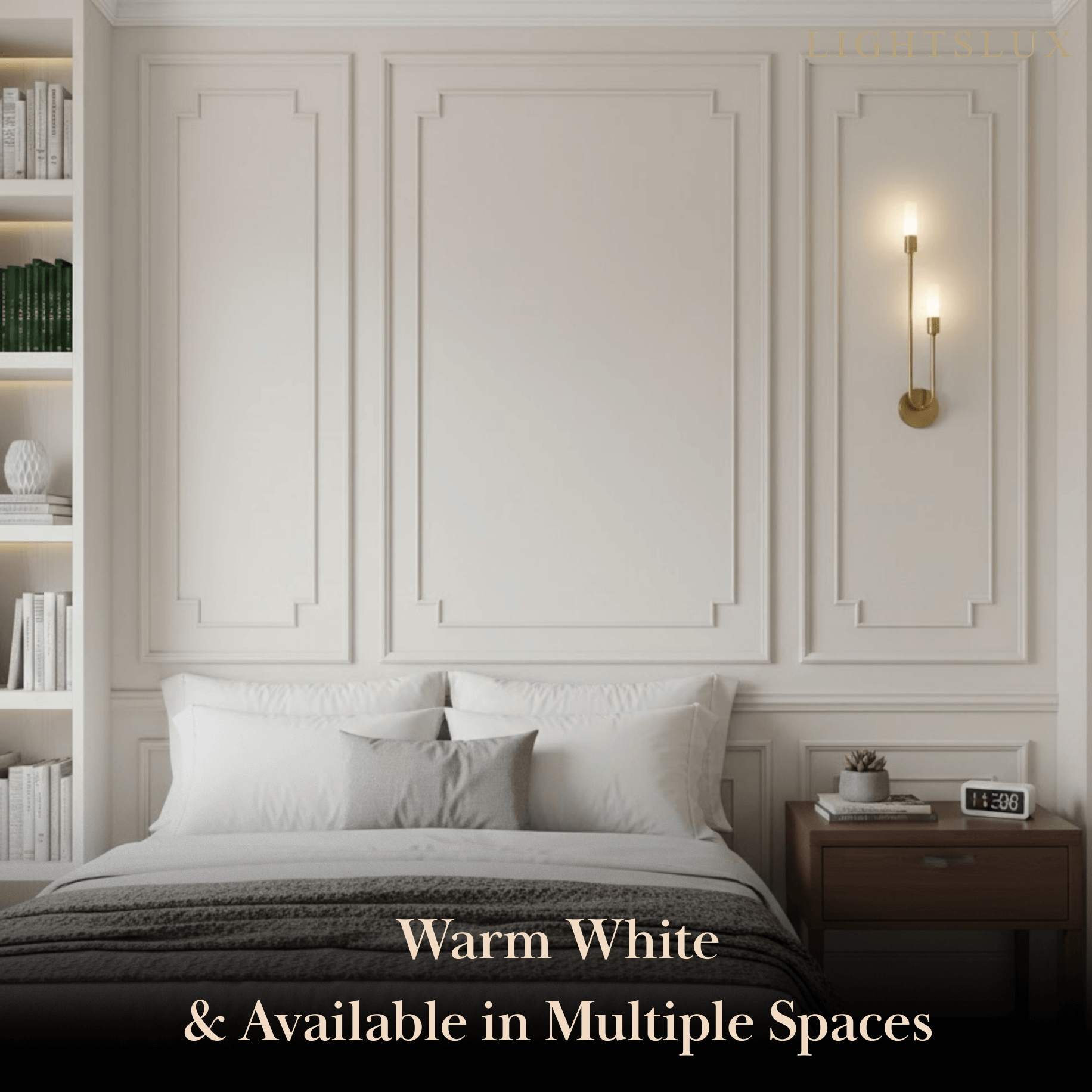 Luz de pared lineal en forma de U Modern – Metal dorado para dormitorio/sala de estar - Flindria