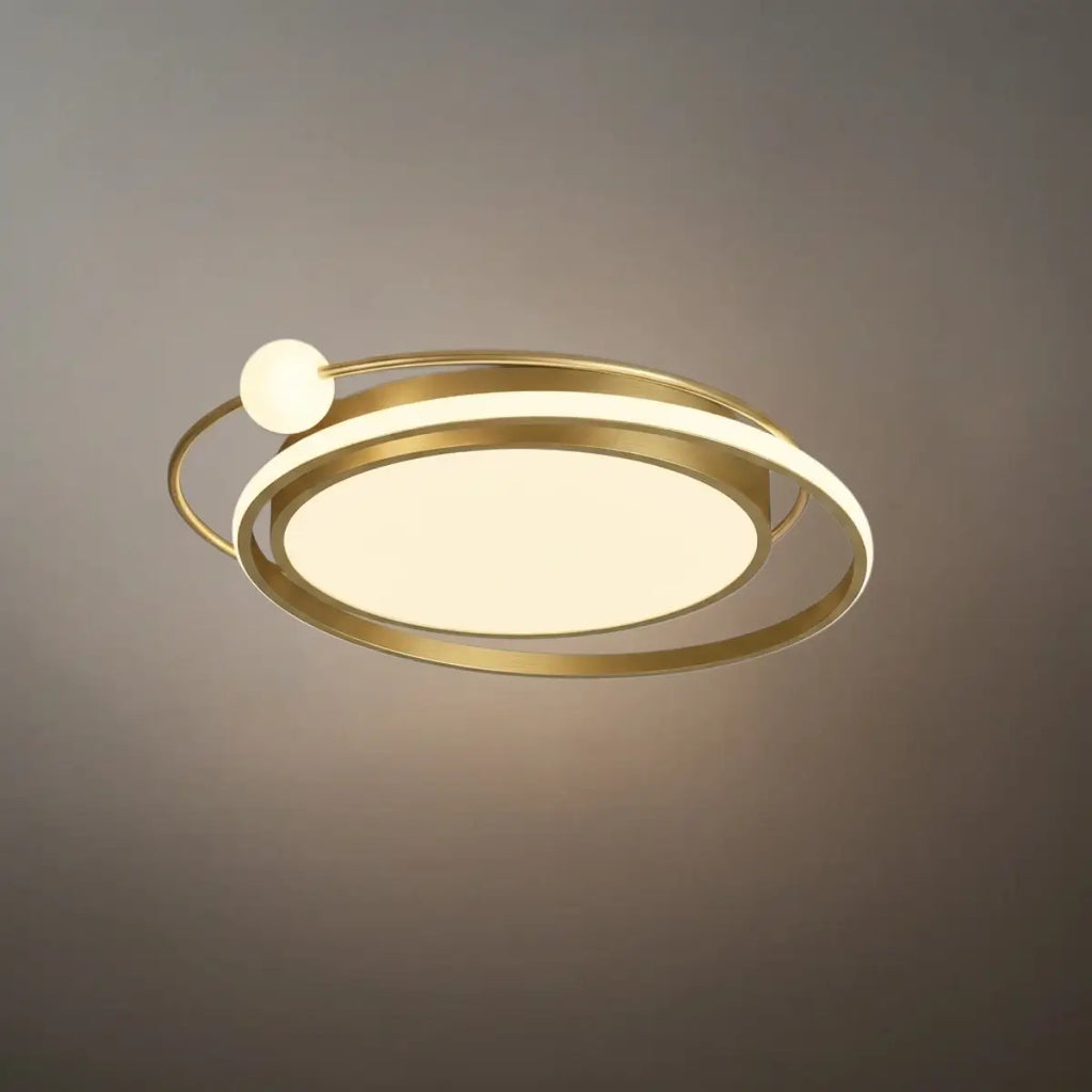 Modern Planet Ceiling Light - Black/Gold Metal for Living Room - Flindria