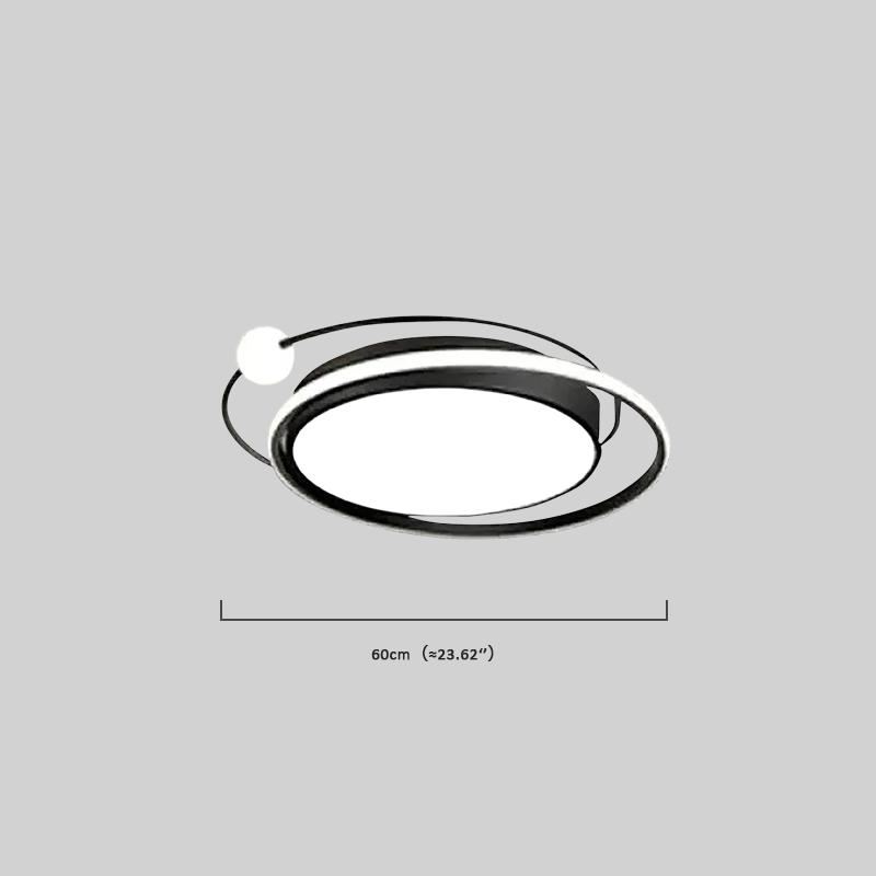 Modern Planet Ceiling Light - Black/Gold Metal for Living Room - Flindria