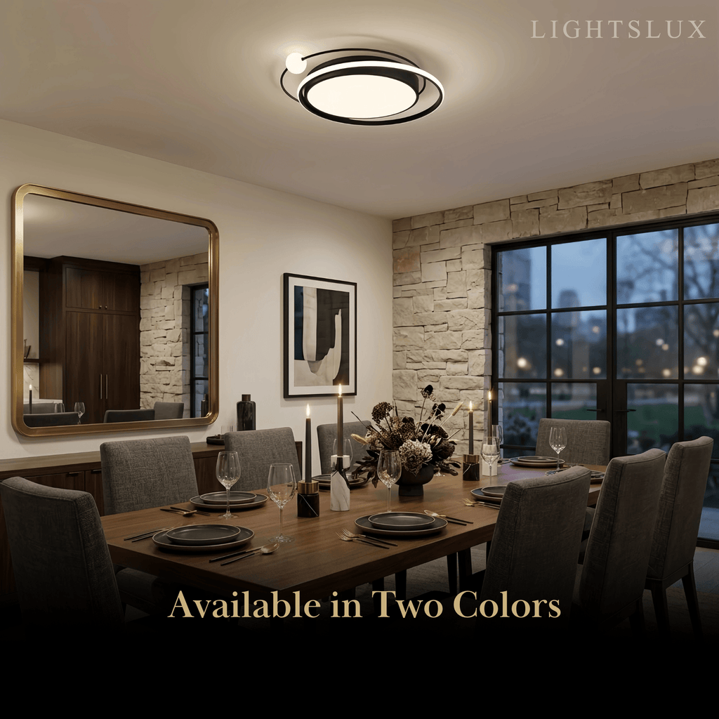 Modern Planet Ceiling Light - Black/Gold Metal for Living Room - Flindria