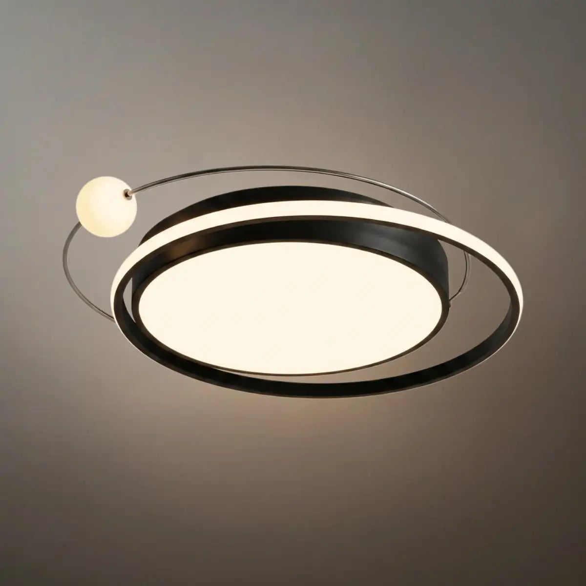 Modern Planet Ceiling Light - Black/Gold Metal for Living Room - Flindria