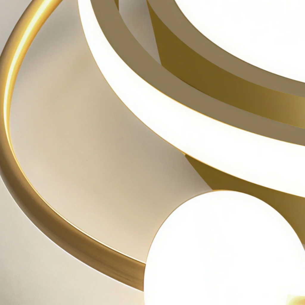 Modern Planet Ceiling Light - Black/Gold Metal for Living Room - Flindria