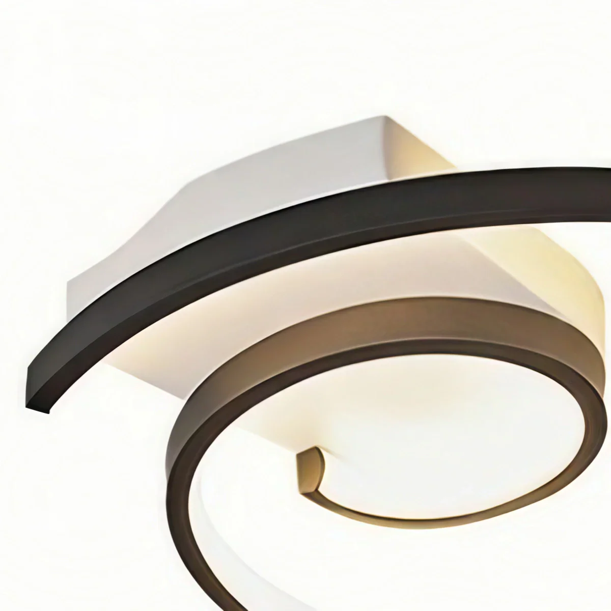 Spiral Ceiling Light - Modern Black-White/White Metal for Dining & Bedroom - Flindria