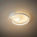 Spiral Ceiling Light - Modern Black-White/White Metal for Dining & Bedroom - Flindria