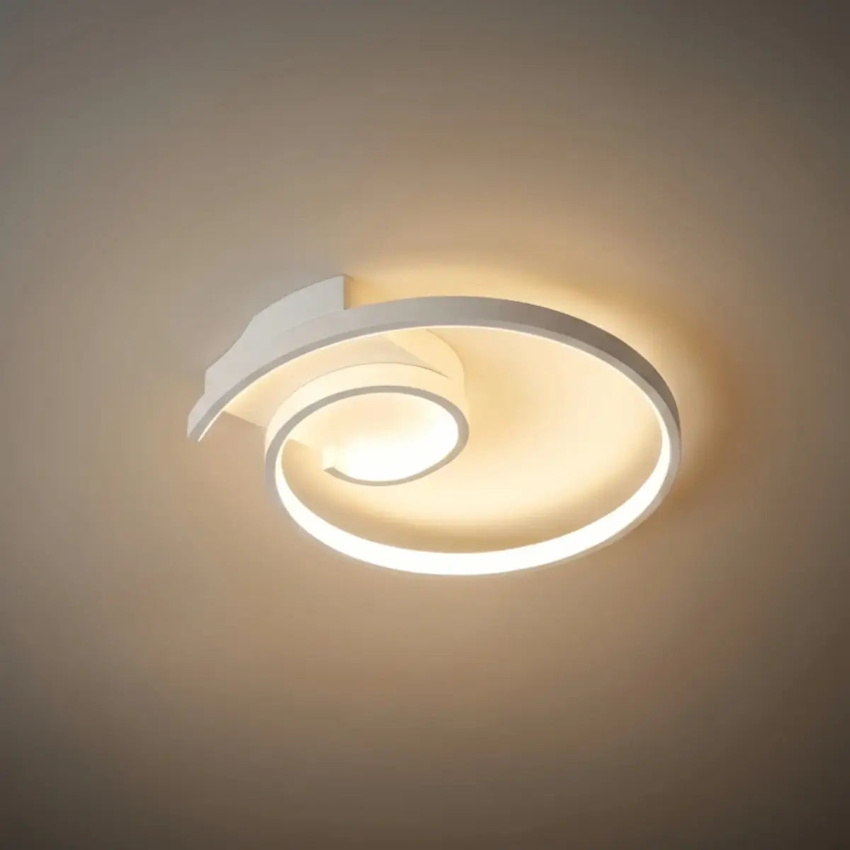 Spiral Ceiling Light - Modern Black-White/White Metal for Dining & Bedroom - Flindria