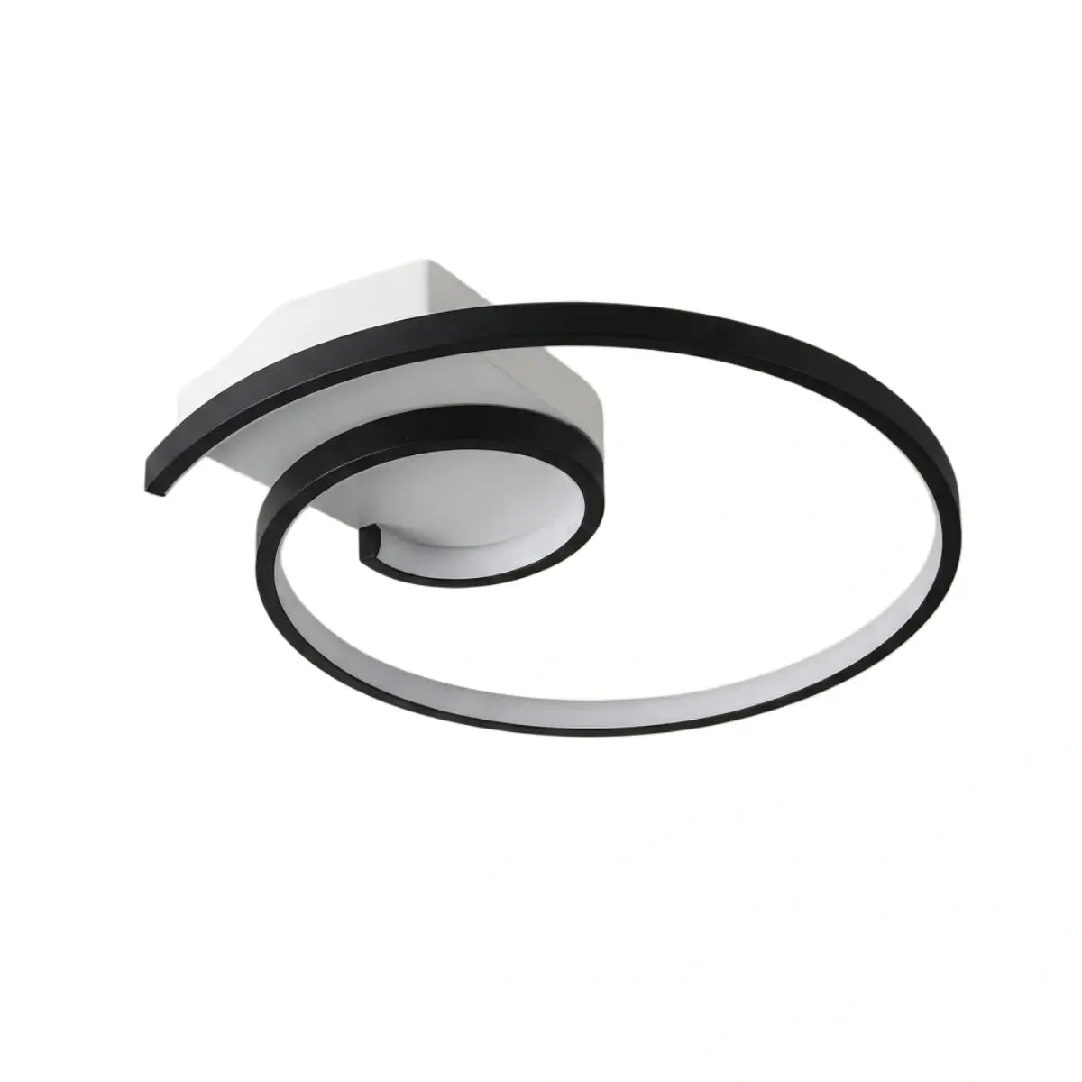 Spiral Ceiling Light - Modern Black-White/White Metal for Dining & Bedroom - Flindria