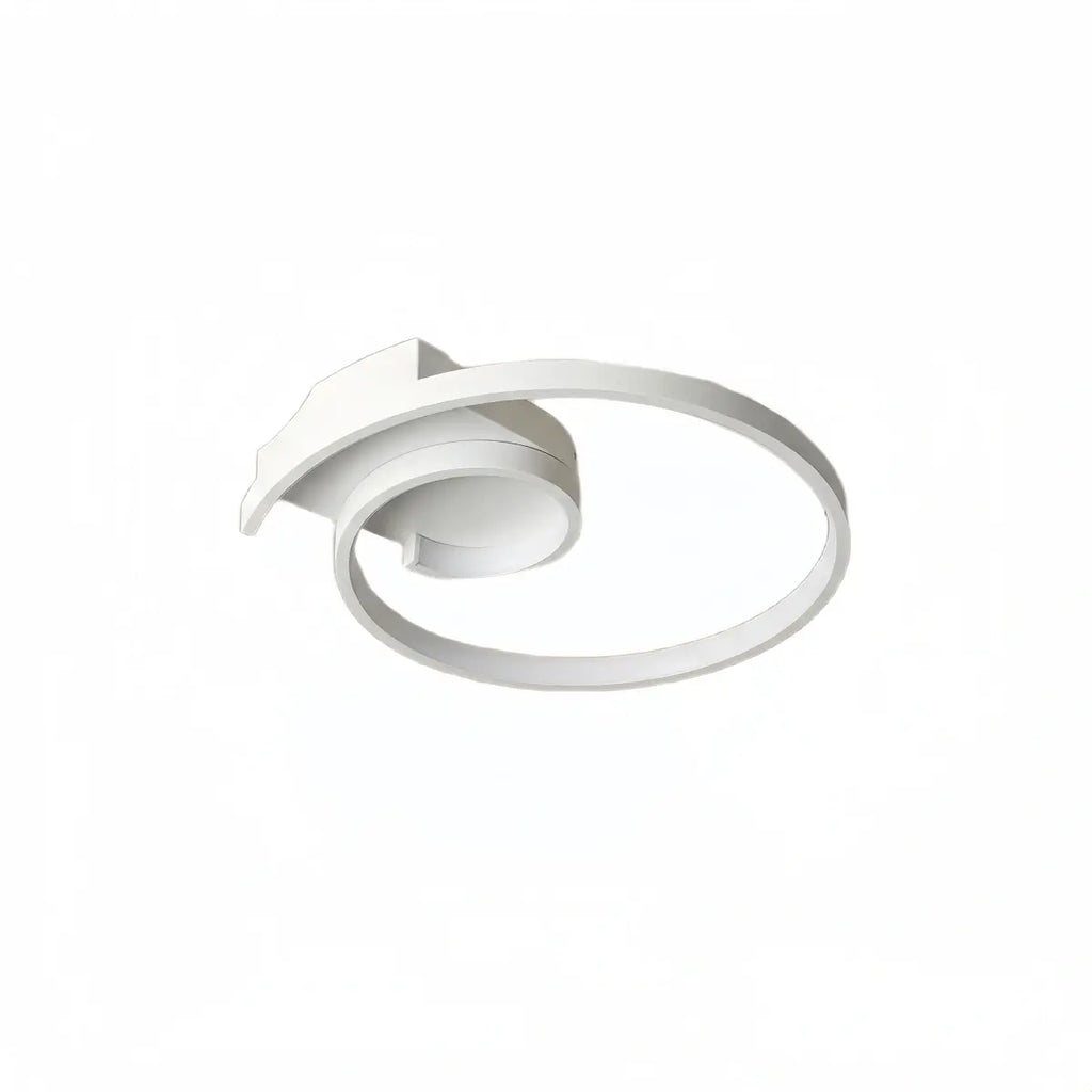 Spiral Ceiling Light - Modern Black-White/White Metal for Dining & Bedroom - Flindria
