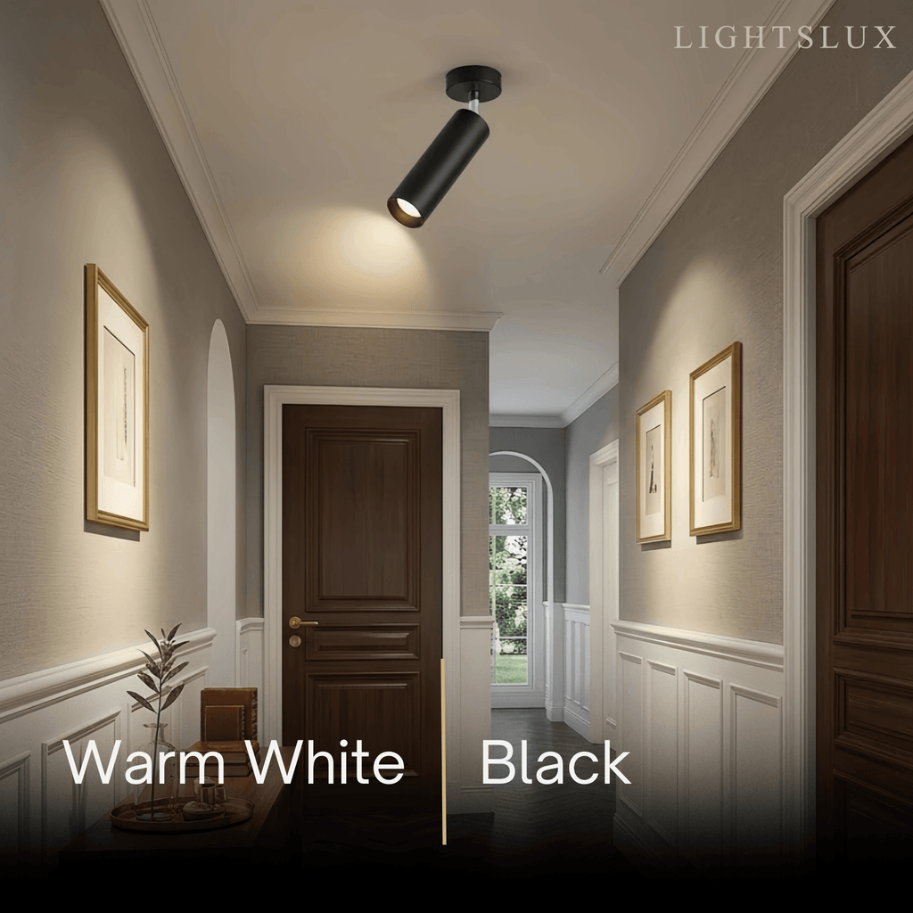 Modern Linear Ceiling Light - Black Metal Long Tube for Living Room - Flindria