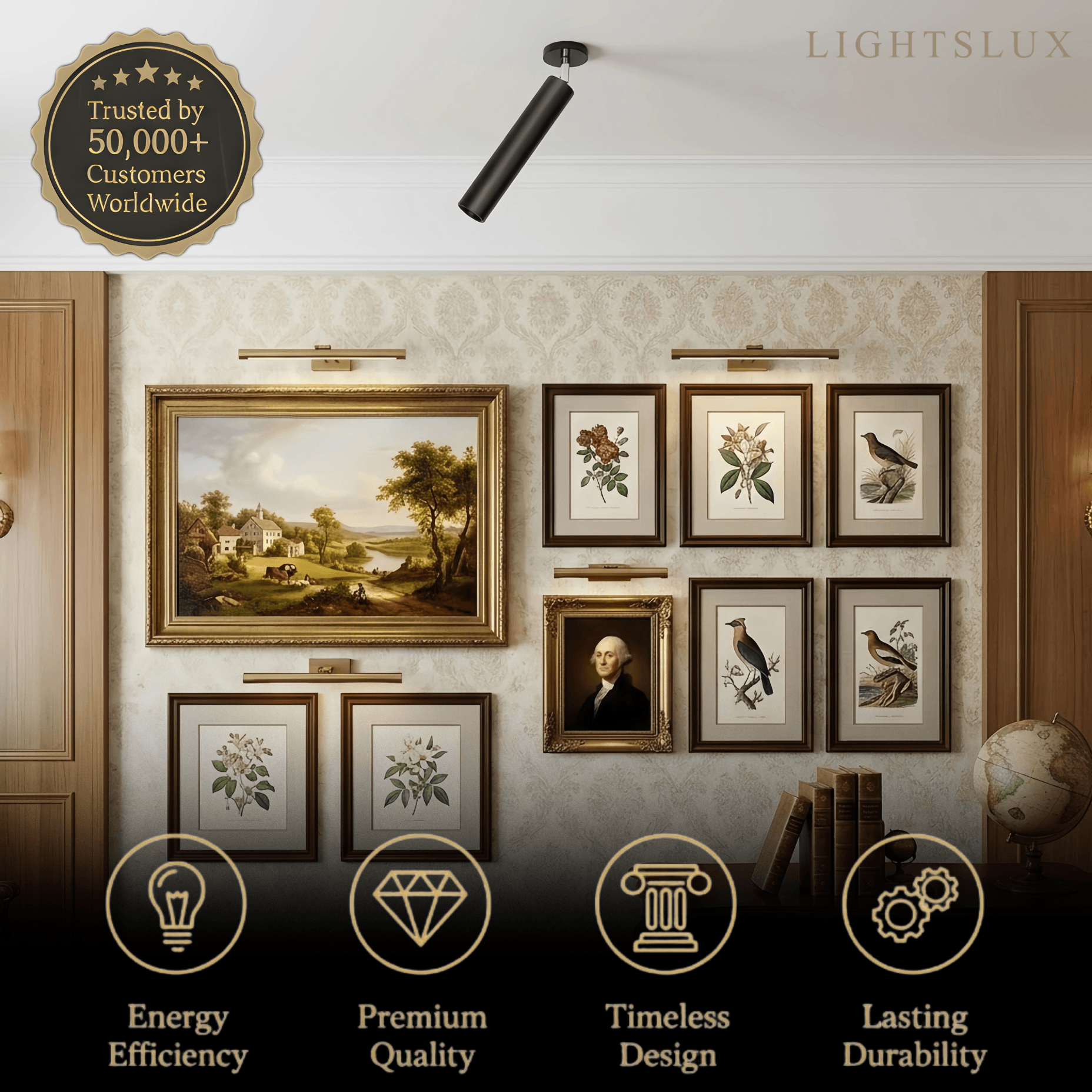 Modern Linear Ceiling Light - Black Metal Long Tube for Living Room - Flindria