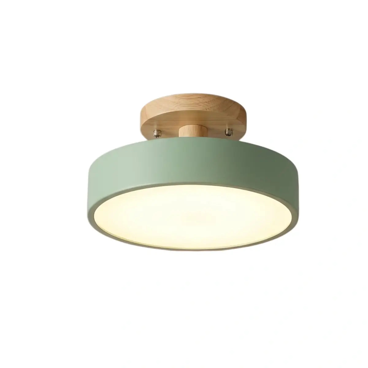 Plafonnier Style Morandi - Bois et Acrylique Blanc/Rose/Vert pour Chambre - Flindria