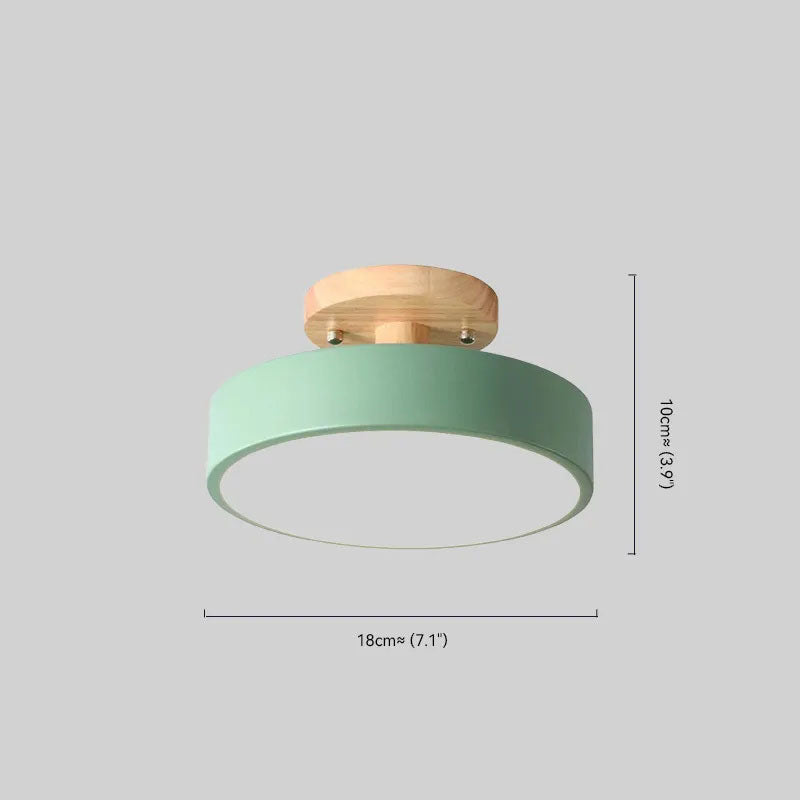 Plafonnier Style Morandi - Bois et Acrylique Blanc/Rose/Vert pour Chambre - Flindria