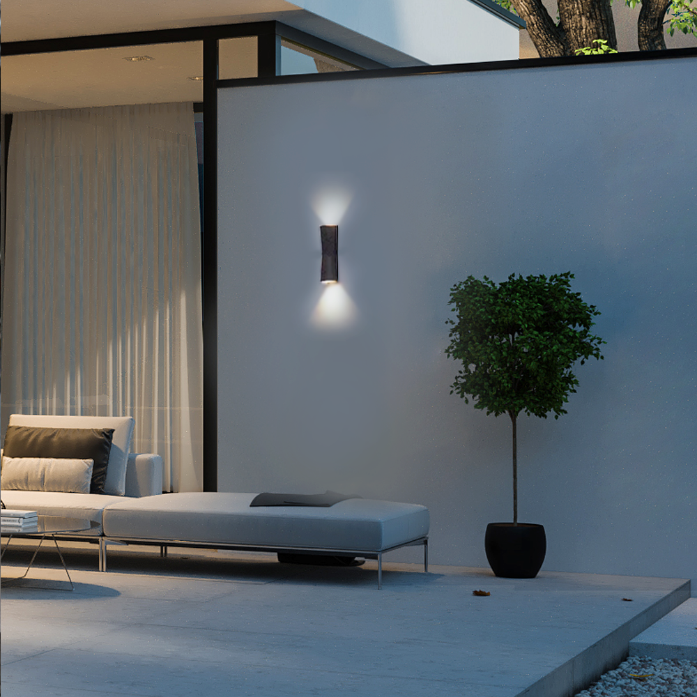 Modern Outdoor Wall Lamp - Black/White Metal Cylindrical Design for Garden - Flindria
