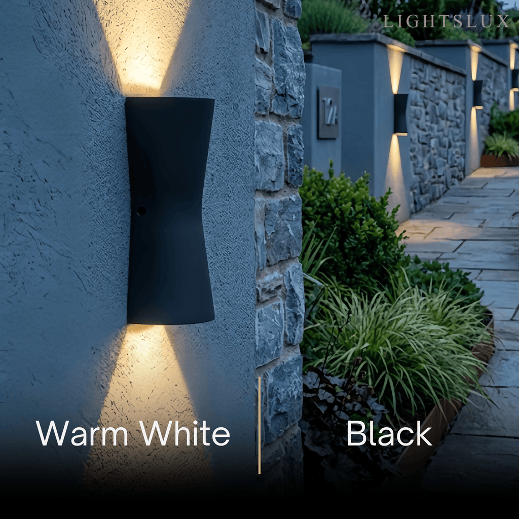 Modern Outdoor Wall Lamp - Black/White Metal Cylindrical Design for Garden - Flindria