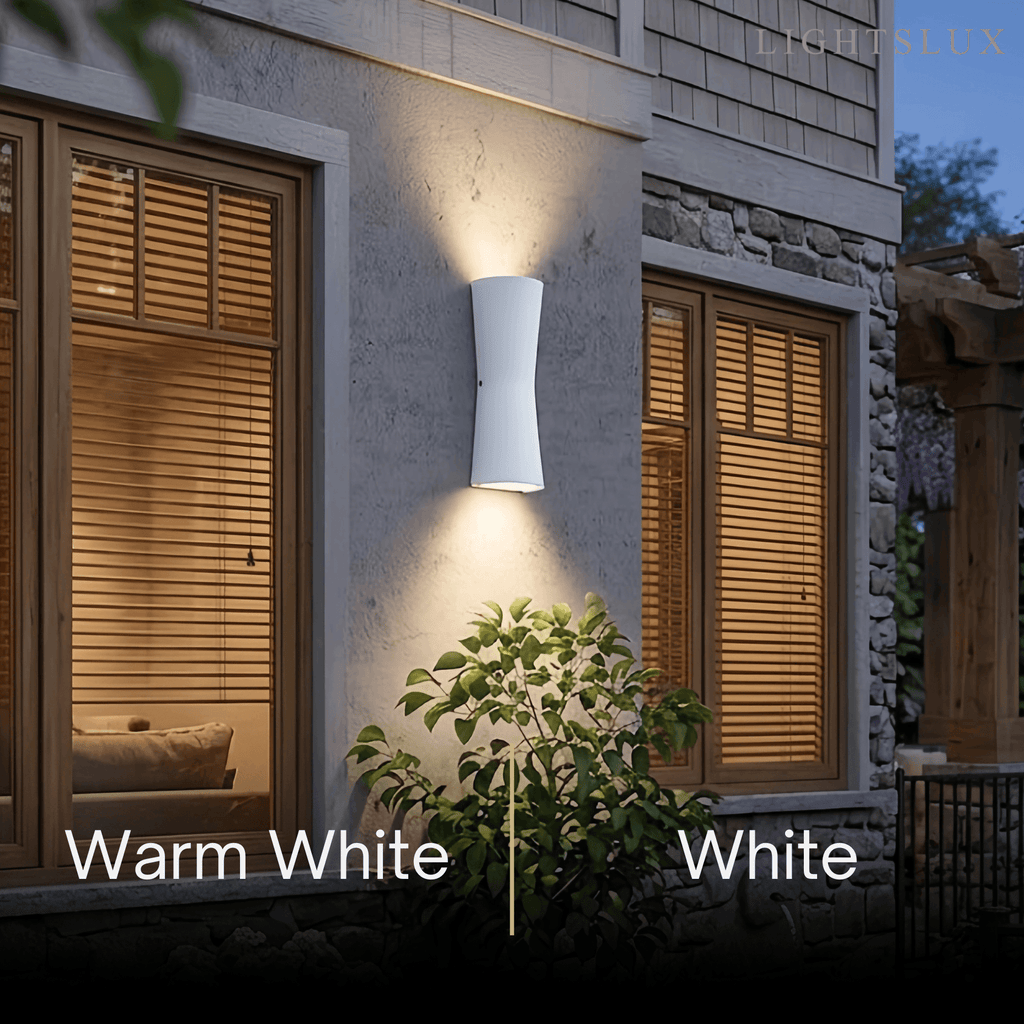 Modern Outdoor Wall Lamp - Black/White Metal Cylindrical Design for Garden - Flindria