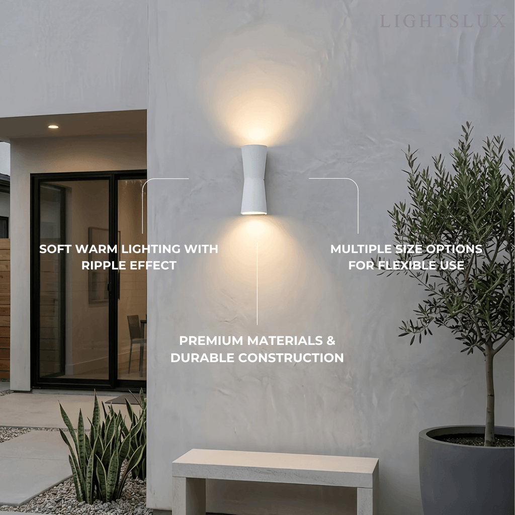 Modern Outdoor Wall Lamp - Black/White Metal Cylindrical Design for Garden - Flindria