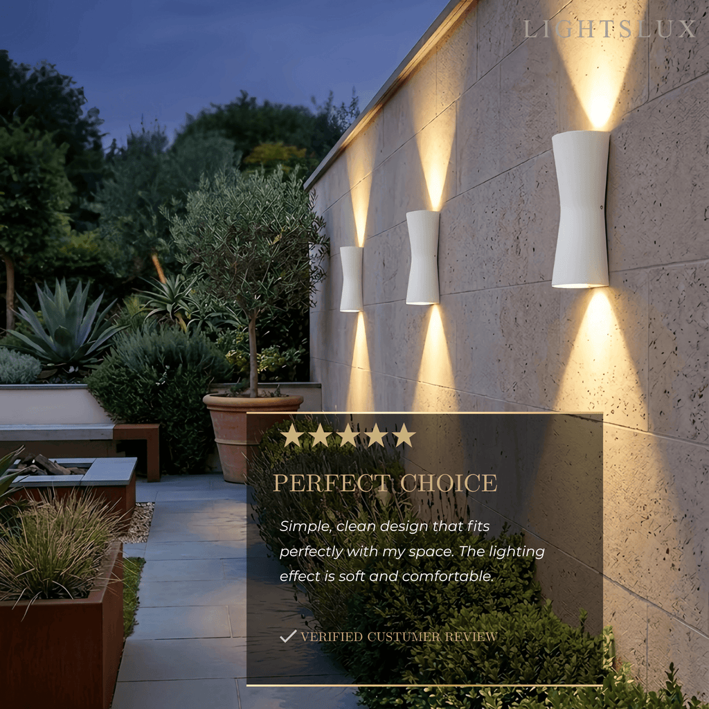 Modern Outdoor Wall Lamp - Black/White Metal Cylindrical Design for Garden - Flindria
