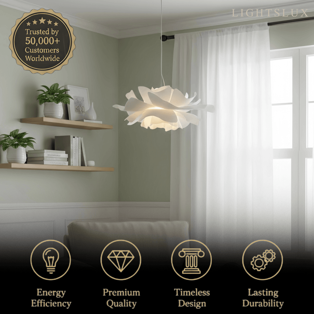 Modern Flower-Shaped Pendant Light – White Metal/Acrylic for Dining Room - Flindria